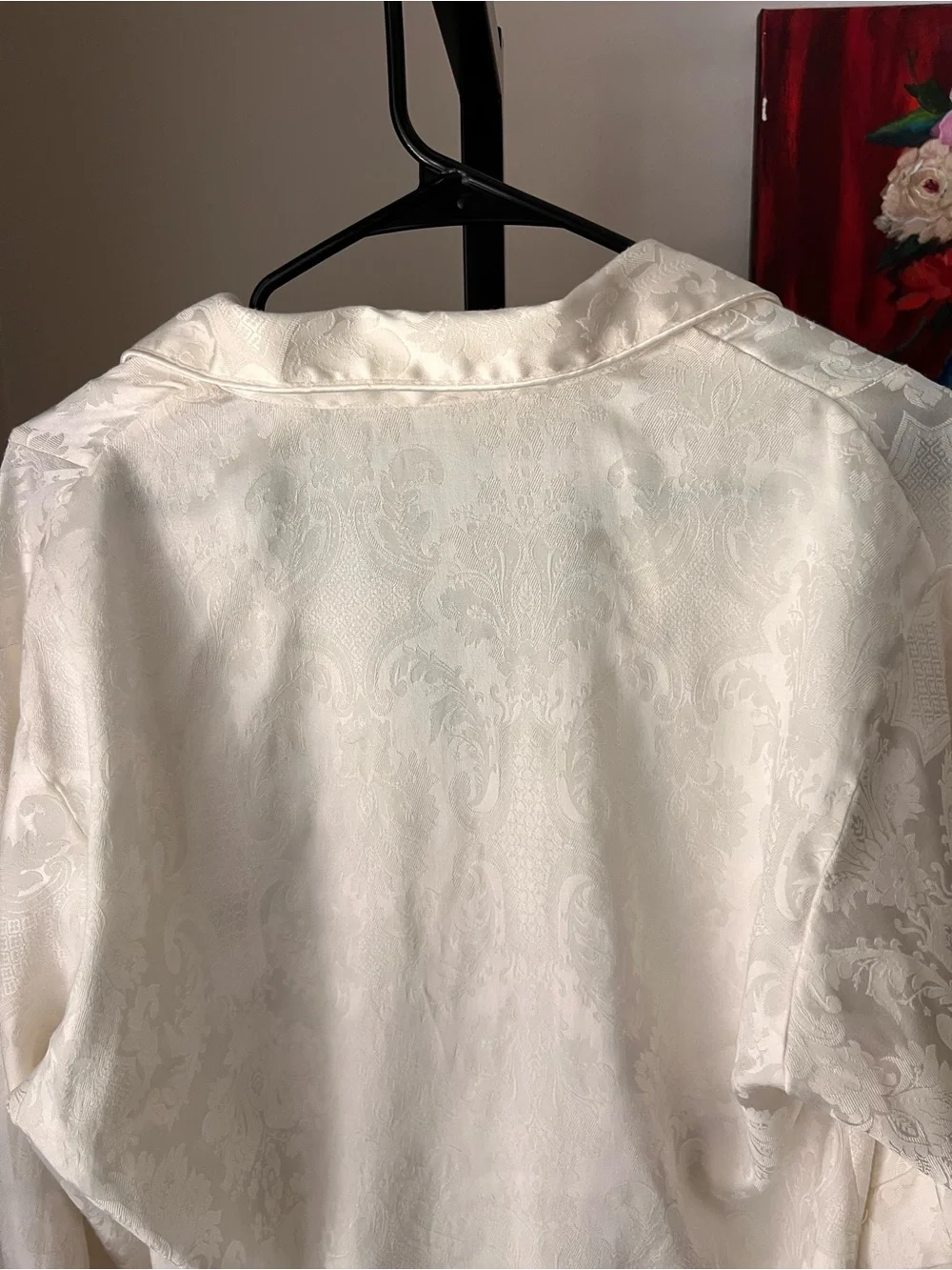Victoria's Secret Ivory Satin Button-Front Shirt - Picture 7 of 8